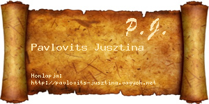 Pavlovits Jusztina névjegykártya